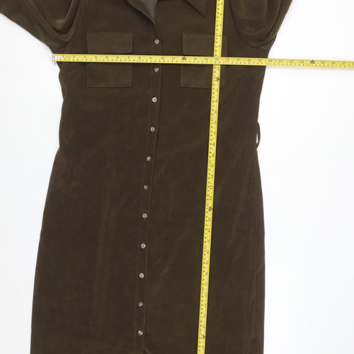 Kathy Ireland Women’s Brown Size 16 Button Shirt Dress