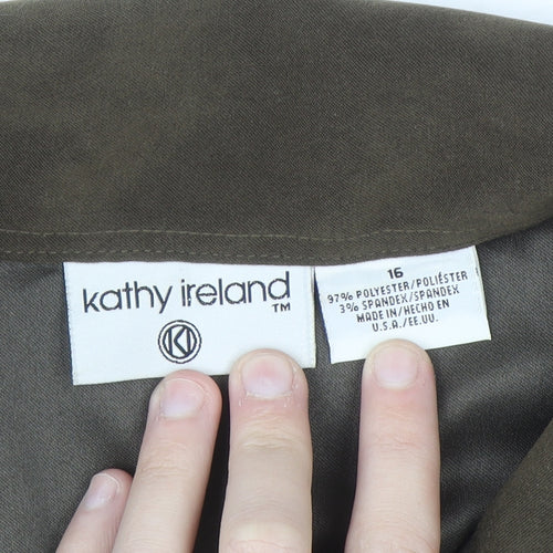 Kathy Ireland Women’s Brown Size 16 Button Shirt Dress