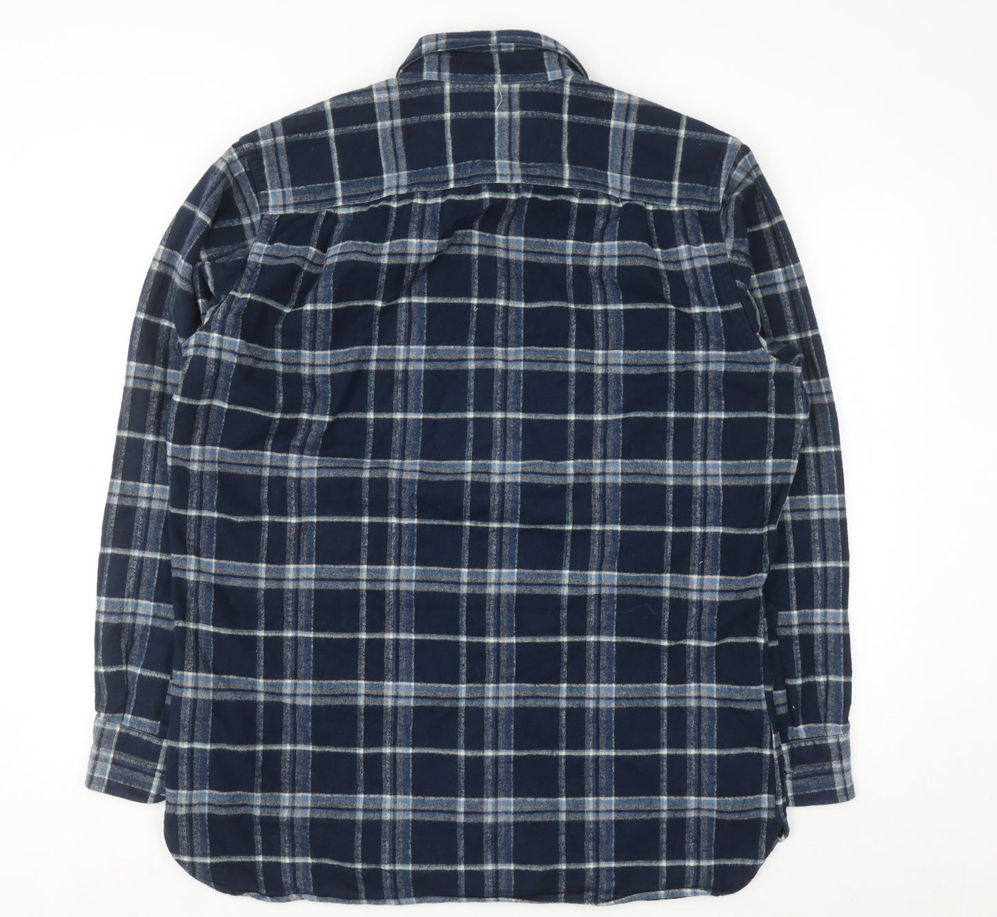 L.L.Bean Men's Blue Check Flannel Button-Up Shirt Size L Tall