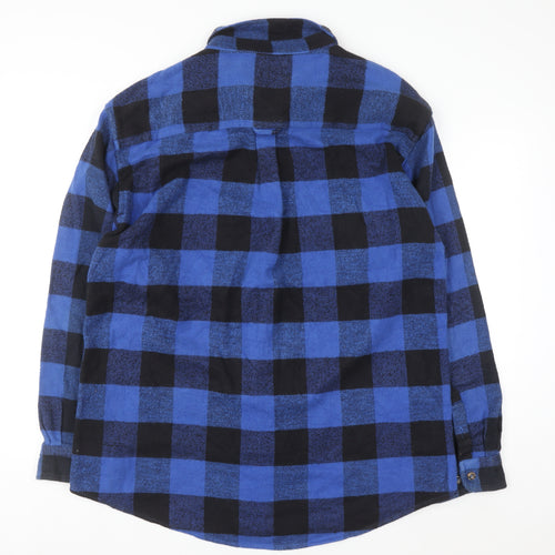 Field & Stream Men’s Blue Black Check Flannel Shirt XL Long Sleeve Cotton