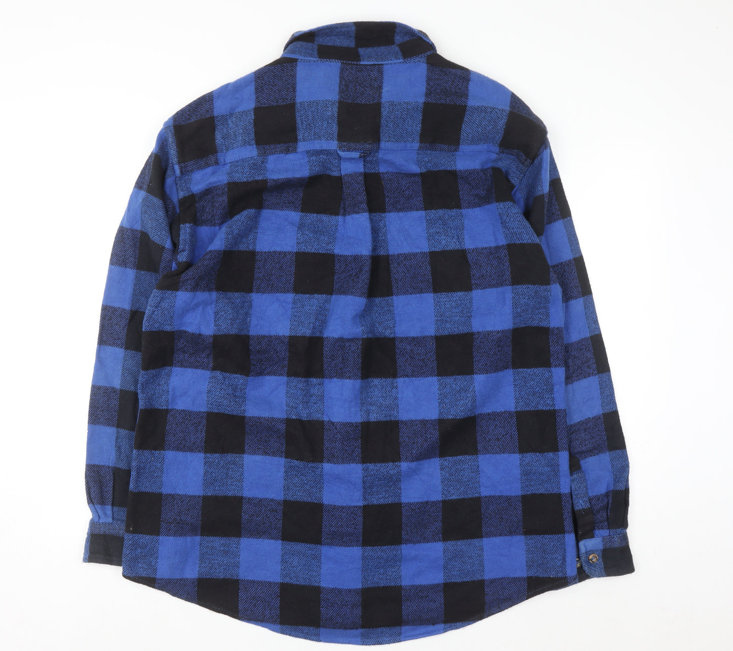 Field & Stream Men’s Blue Black Check Flannel Shirt XL Long Sleeve Cotton