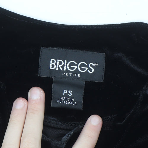 Briggs Women’s Black Petite Velvet Long Sleeve Blouse Size S