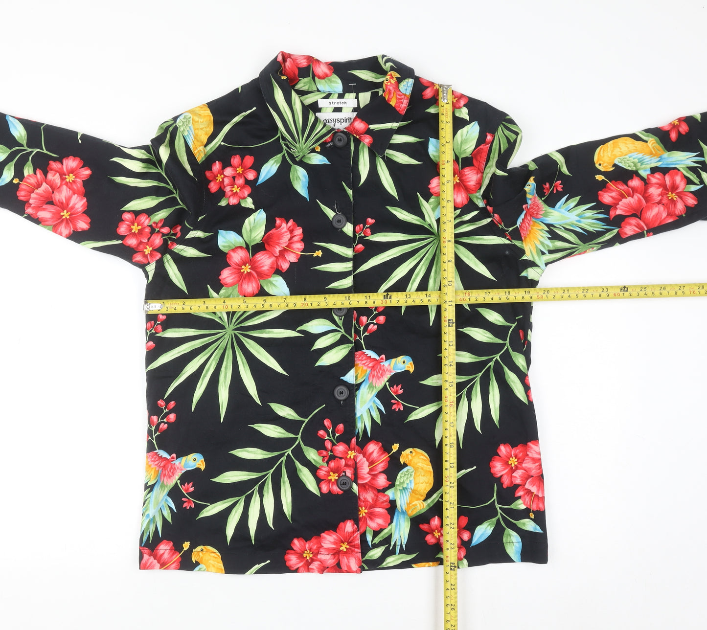 Easy Spirit Men's Multicoloured Hawaiian Floral Cotton Button-Up Shirt M