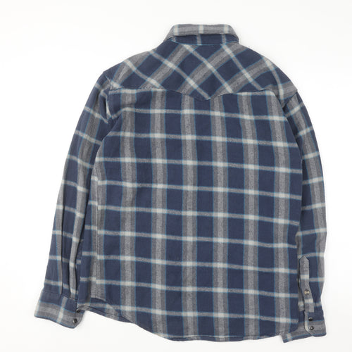Noble Outfitters Men's Blue Check Flannel Cotton Long Sleeve Shirt M