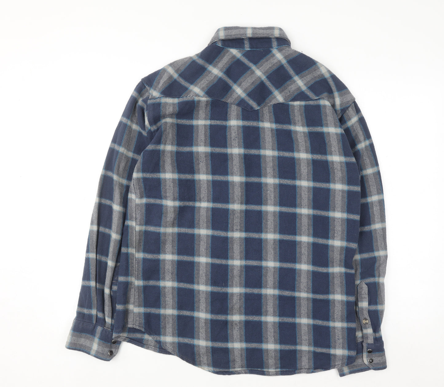 Noble Outfitters Men's Blue Check Flannel Cotton Long Sleeve Shirt M