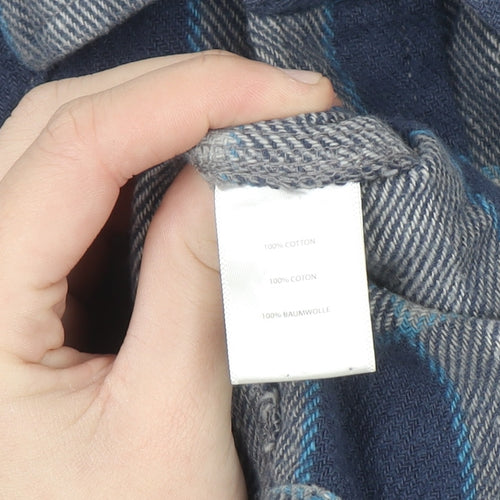 Noble Outfitters Men's Blue Check Flannel Cotton Long Sleeve Shirt M