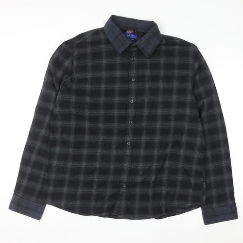 APT.9 Men's Black Check Long Sleeve Button-Up Shirt 2XL Regular Fit