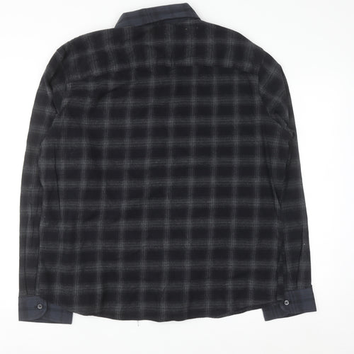 APT.9 Men's Black Check Long Sleeve Button-Up Shirt 2XL Regular Fit