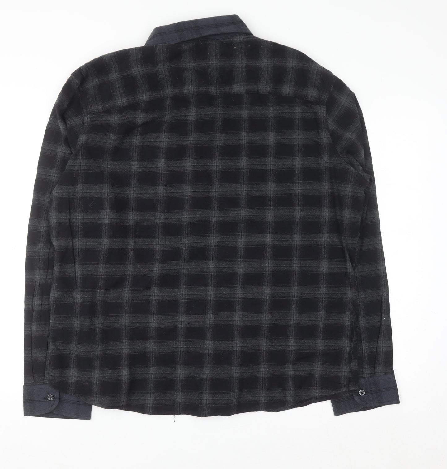 APT.9 Men's Black Check Long Sleeve Button-Up Shirt 2XL Regular Fit