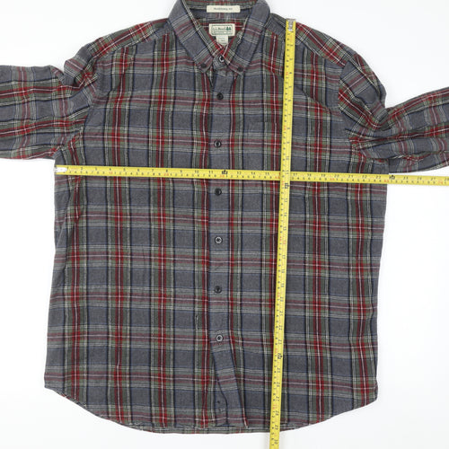 L.L.Bean Men's Multicoloured Plaid Flannel Shirt L Classic Fit