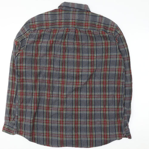 L.L.Bean Men's Multicoloured Plaid Flannel Shirt L Classic Fit