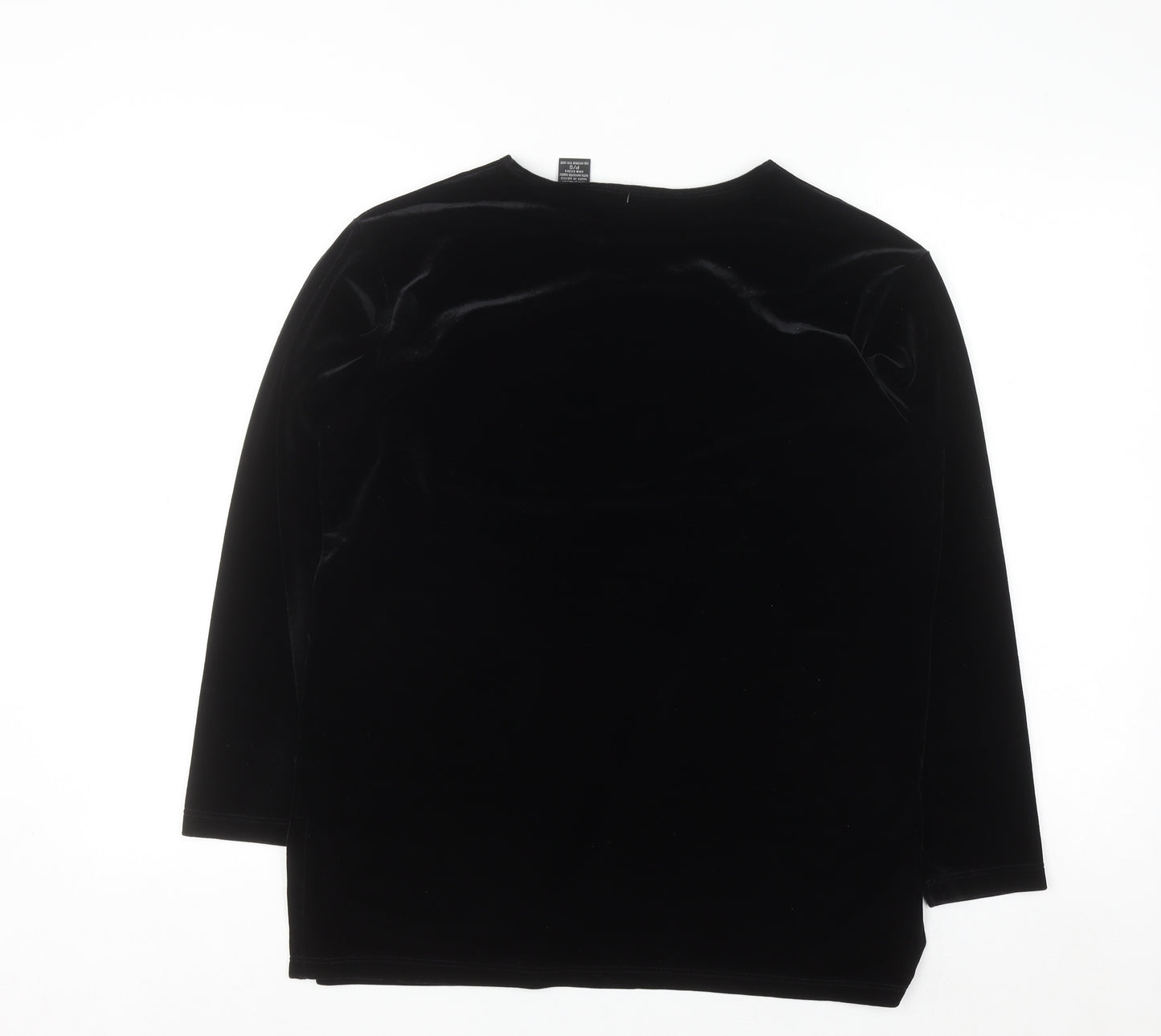 Impressions Lifestyle Women’s Black Velvet Long Sleeve Blouse Size S