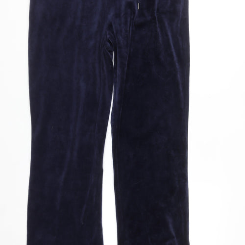 Gloria Vanderbilt Women's Blue Velour Straight Leg Sweatpants M