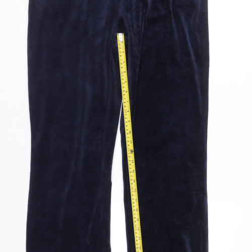 Gloria Vanderbilt Women's Blue Velour Straight Leg Sweatpants M
