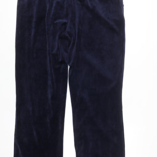 Gloria Vanderbilt Women's Blue Velour Straight Leg Sweatpants M