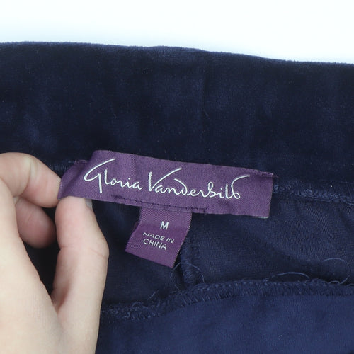 Gloria Vanderbilt Women's Blue Velour Straight Leg Sweatpants M