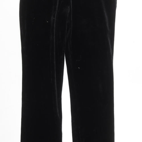 Express Tricot Womens Black Velvet Stretch Straight Trousers M