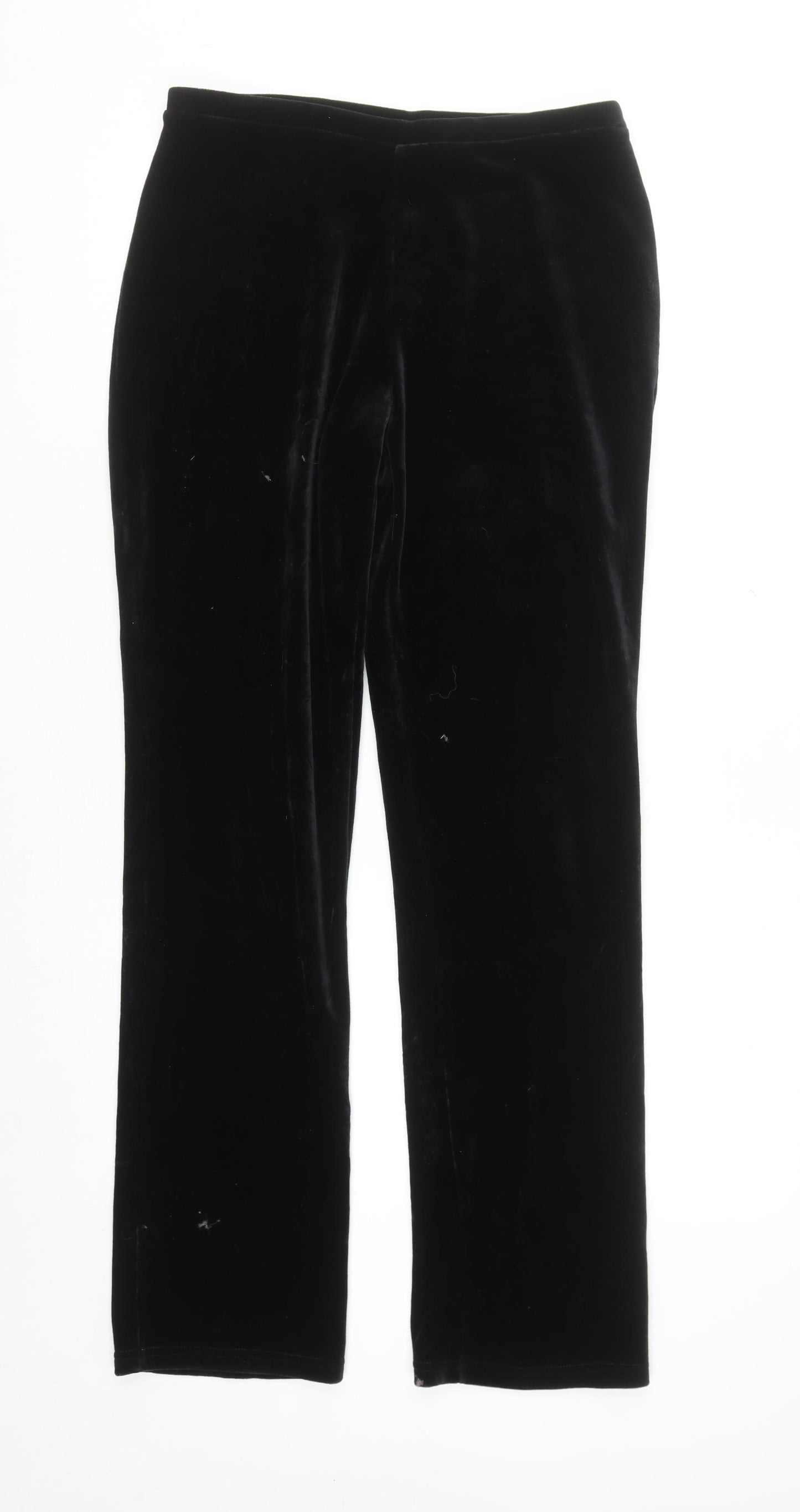 Express Tricot Womens Black Velvet Stretch Straight Trousers M