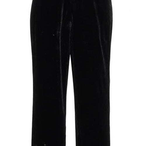 Express Tricot Womens Black Velvet Stretch Straight Trousers M