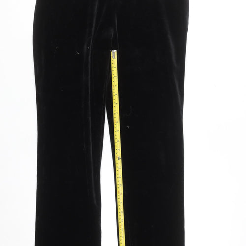 Express Tricot Womens Black Velvet Stretch Straight Trousers M