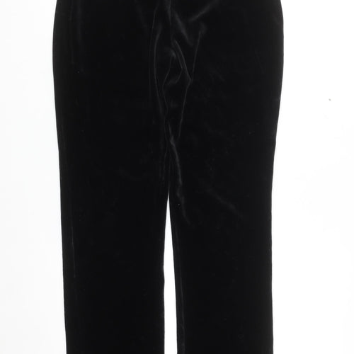 Express Tricot Womens Black Velvet Stretch Straight Trousers M