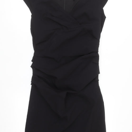 Le Chateau Women Black L Bodycon Ruched Short Dress