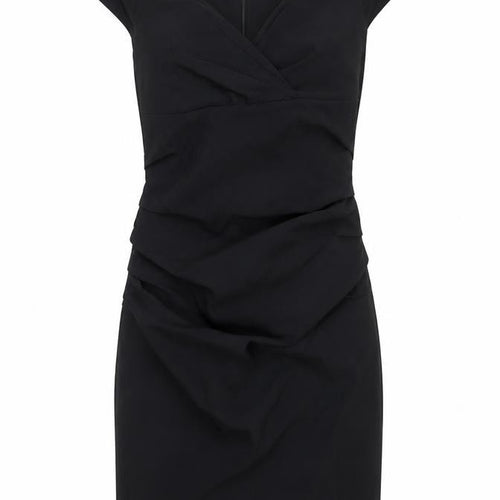 Le Chateau Women Black L Bodycon Ruched Short Dress