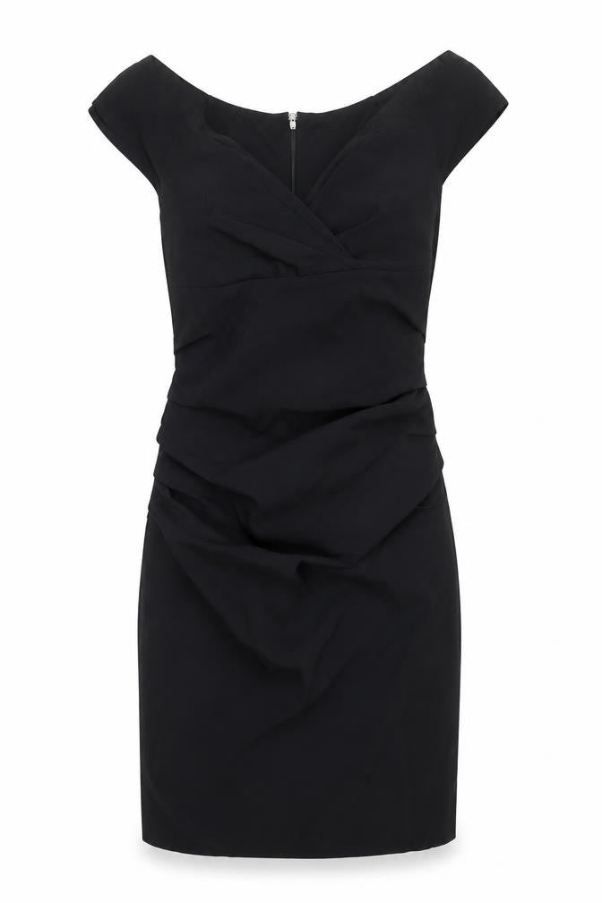 Le Chateau Women Black L Bodycon Ruched Short Dress