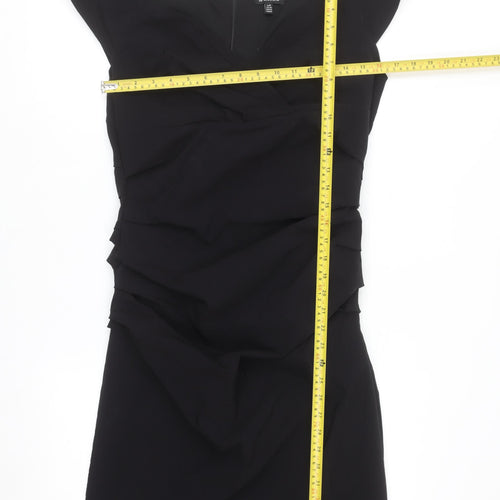 Le Chateau Women Black L Bodycon Ruched Short Dress