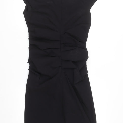 Le Chateau Women Black L Bodycon Ruched Short Dress