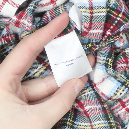 Lands' End Womens Multicoloured Plaid Flannel Button-Up Shirt Size 10