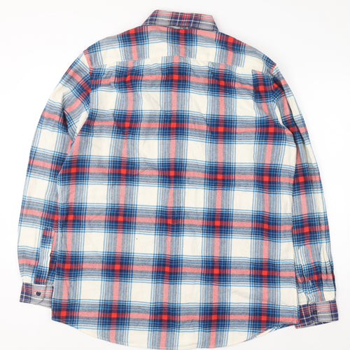 Old Navy Women Multicoloured Plaid Flannel Button-Up Shirt XL Tall