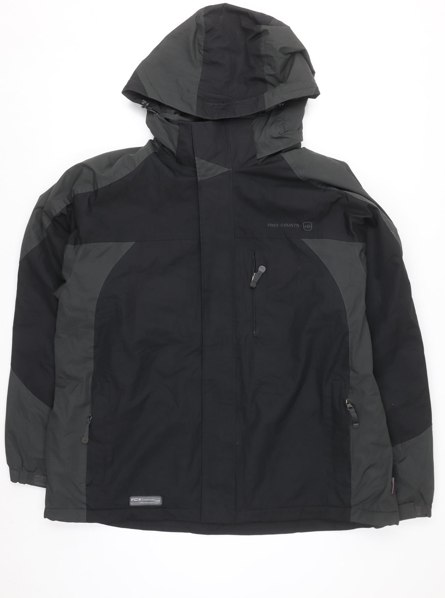Free Country Men's Black XL Hooded Waterproof Parka Jacket