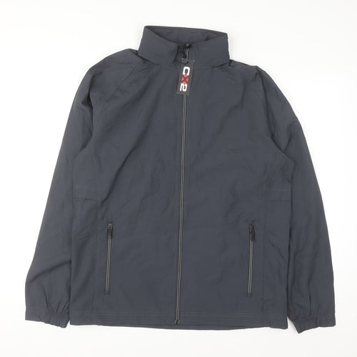 CX2 Men's Grey Windbreaker Jacket Medium Full Zip Lightweight