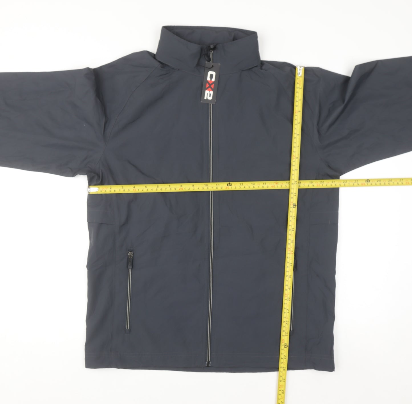 CX2 Men's Grey Windbreaker Jacket Medium Full Zip Lightweight