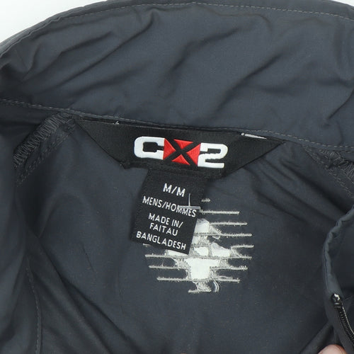 CX2 Men's Grey Windbreaker Jacket Medium Full Zip Lightweight
