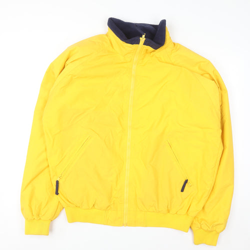 LAL Men's Yellow Nylon Full Zip Lined Jacket Size L Regular Fit
