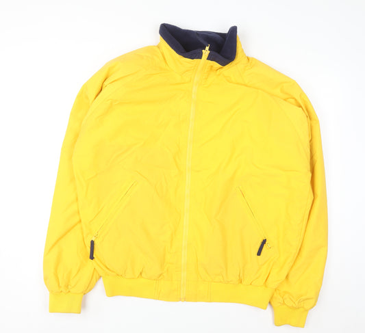 LAL Men's Yellow Nylon Full Zip Lined Jacket Size L Regular Fit