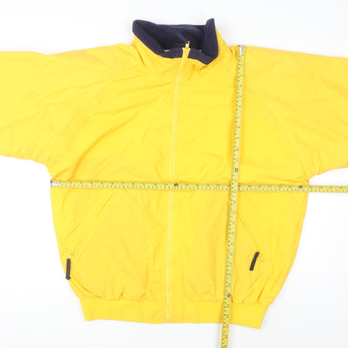 LAL Men's Yellow Nylon Full Zip Lined Jacket Size L Regular Fit