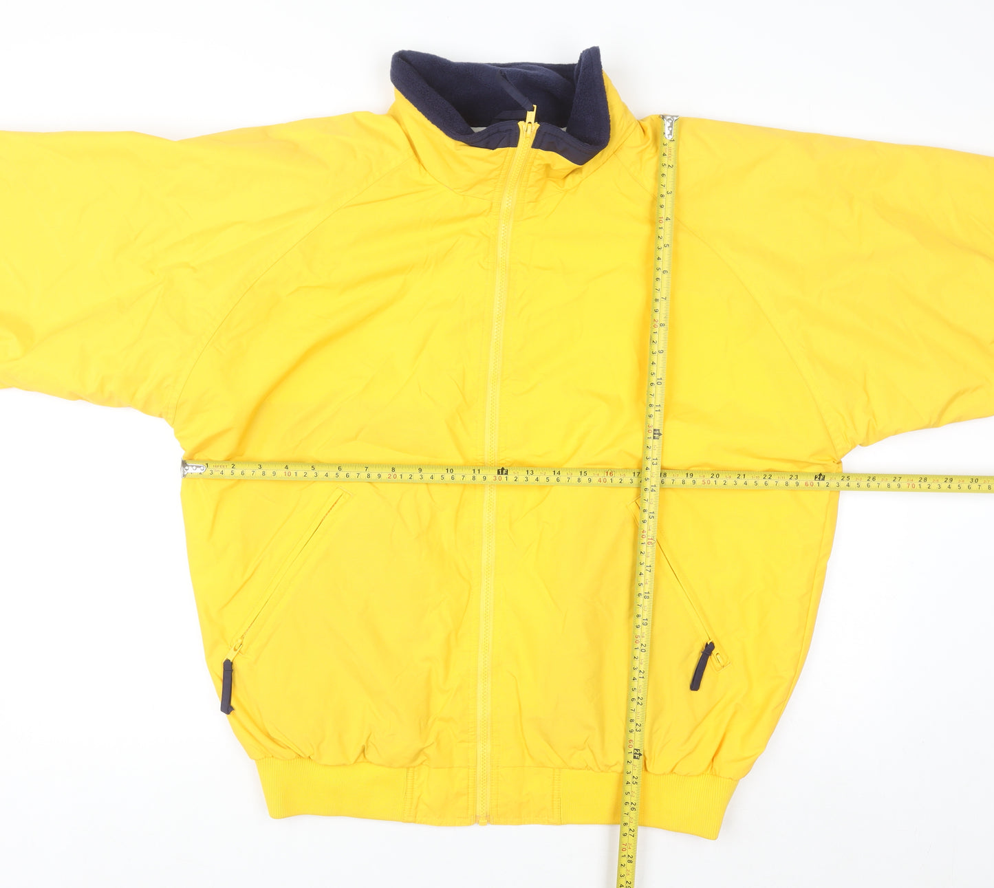 LAL Men's Yellow Nylon Full Zip Lined Jacket Size L Regular Fit