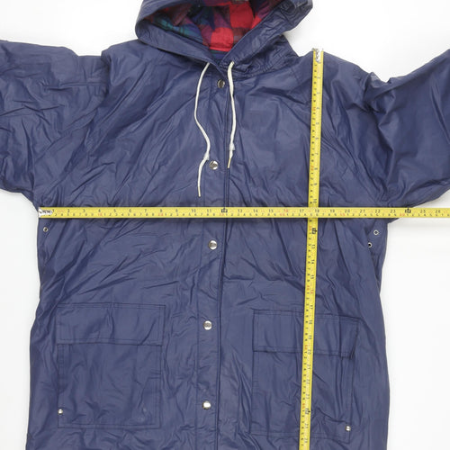 Sailmaker Men’s Blue L Hooded Waterproof Rain Coat Jacket PVC Lined