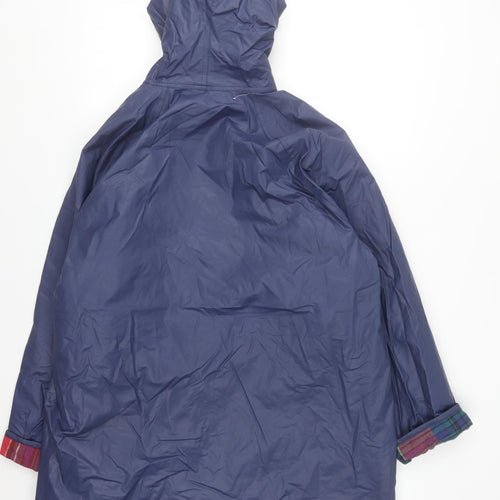 Sailmaker Men’s Blue L Hooded Waterproof Rain Coat Jacket PVC Lined