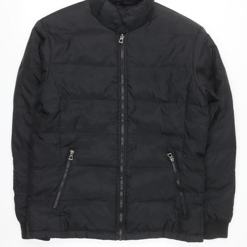 Geox Men’s Black 38 Regular Puffer Jacket Down Filled Zip Winter Coat