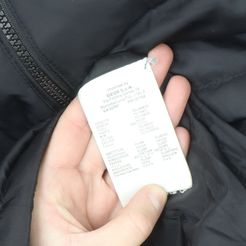 Geox Men’s Black 38 Regular Puffer Jacket Down Filled Zip Winter Coat