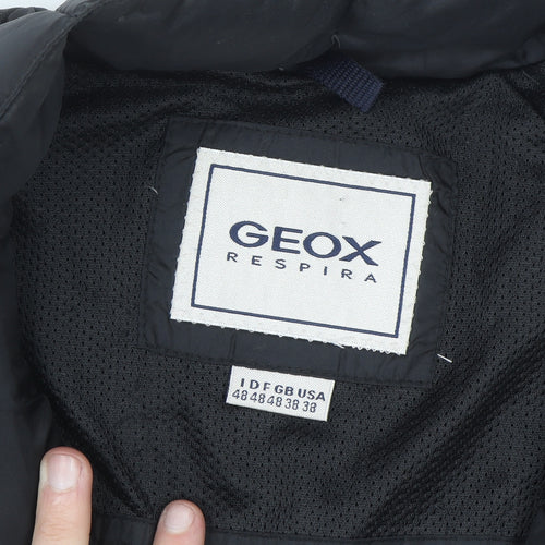 Geox Men’s Black 38 Regular Puffer Jacket Down Filled Zip Winter Coat