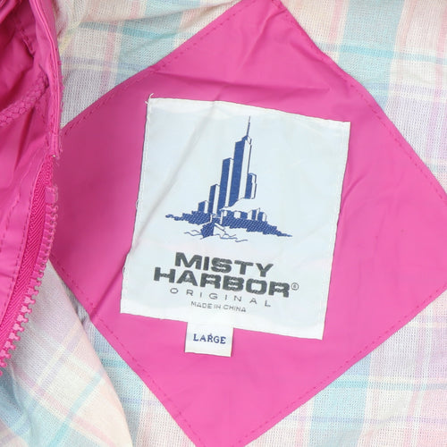 Misty Harbor Womens Pink L Rain Coat Waterproof Hooded Jacket