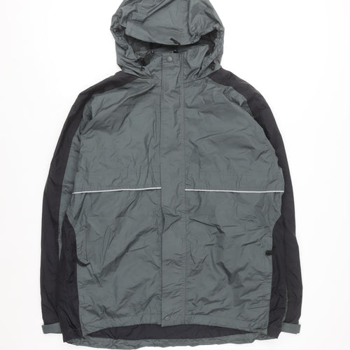 Kirkland Signature Men's Grey Hooded Waterproof Rain Jacket Size M