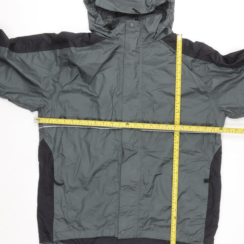 Kirkland Signature Men's Grey Hooded Waterproof Rain Jacket Size M