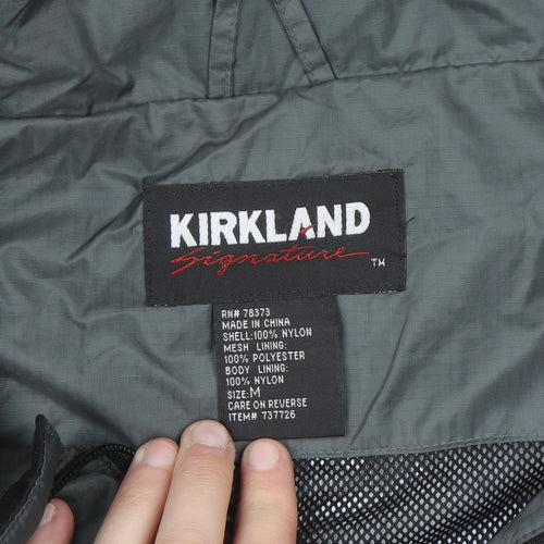 Kirkland Signature Men's Grey Hooded Waterproof Rain Jacket Size M