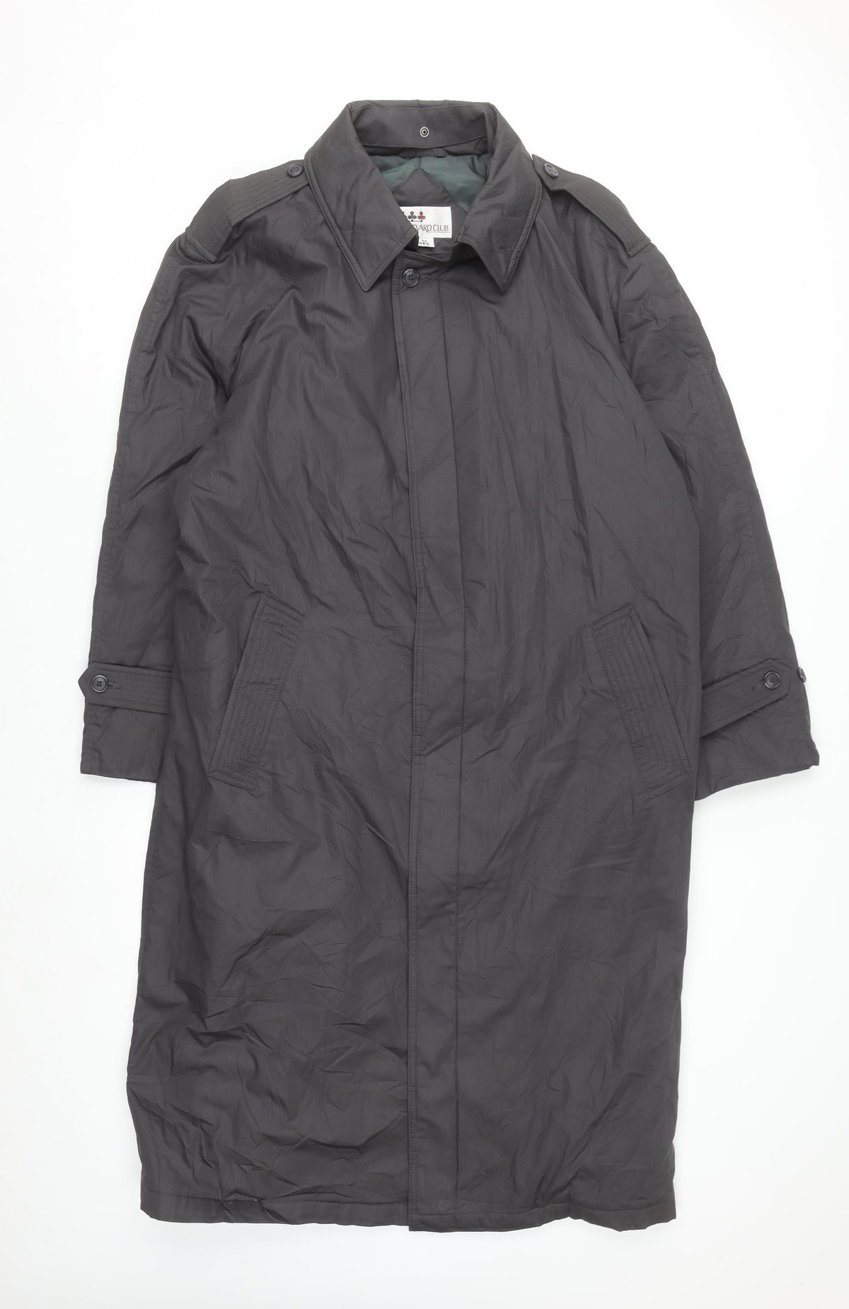 Boulevard Club Men's Grey 38 Trench Coat Lined Long Classic